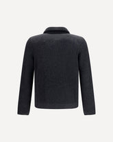 Cardigan Marina in cashmere mezza costa inglese - GRIGIO | Base Blu