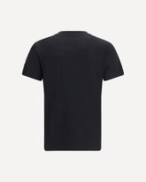 Cotton T-shirt with a tone on tone embroidered logo - BLACK | Base Blu