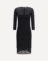 Abito al Ginocchio con trasparenze - NERO | Base Blu