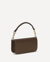 Mini Locò Shoulder Bag in calfskin - BROWN | Base Blu