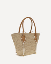 Borsa a Spalla Venus Basket grande in rafia - BEIGE | Base Blu