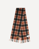 Checked wool Scarf - ORANGE | Base Blu