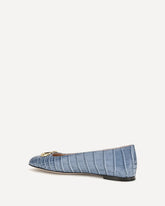 VLogo Signature croc-effect Ballerinas - LIGHT BLUE | Base Blu