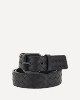 Cintura Intrecciato in pelle - NERO | Base Blu