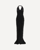 Long Draped One-shoulder Dress - BLACK | Base Blu