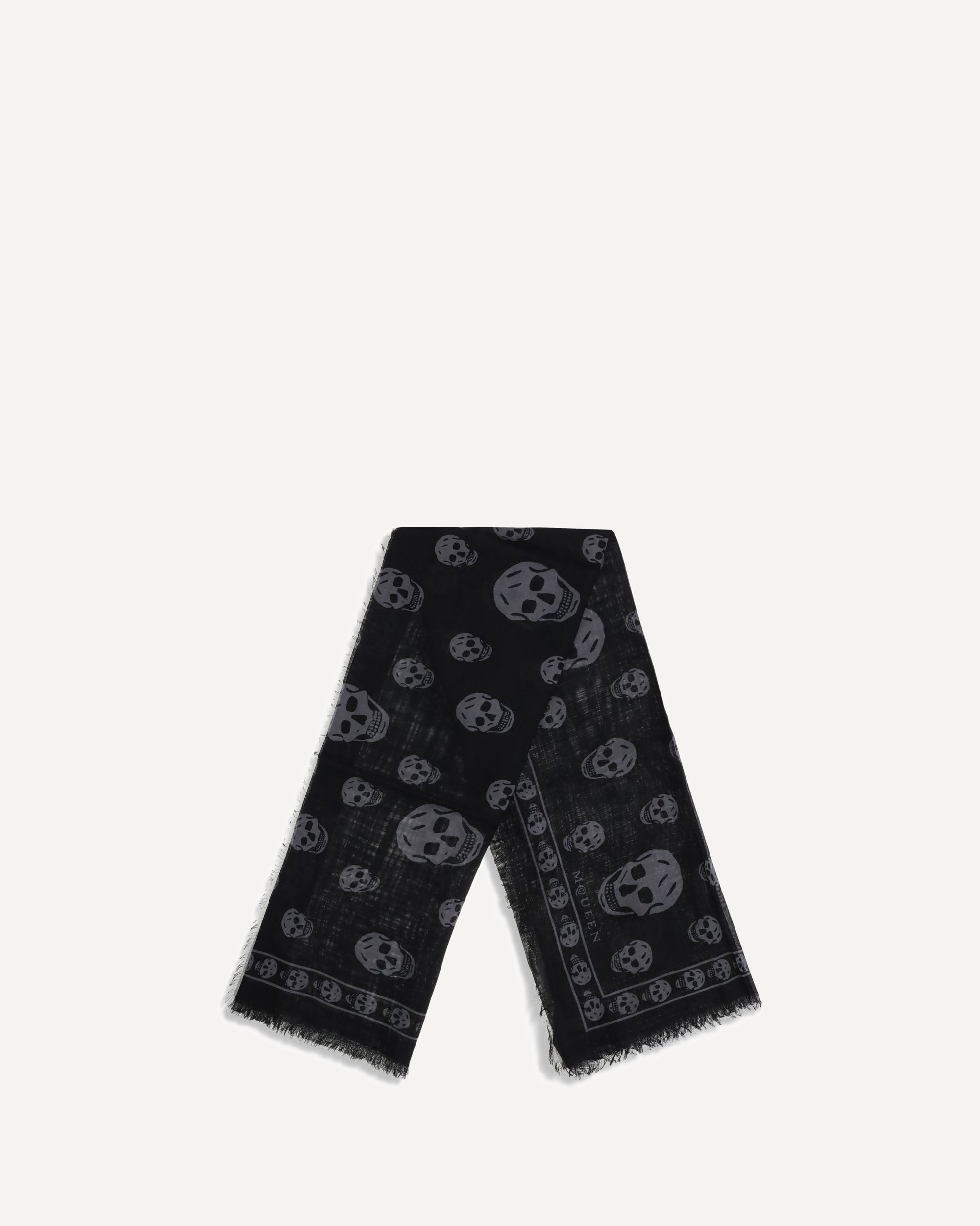 ALEXANDER McQUEEN Skull Scarf BLACK | Base Blu