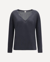 V-neck cashmere-blend Sweater - GREY | Base Blu