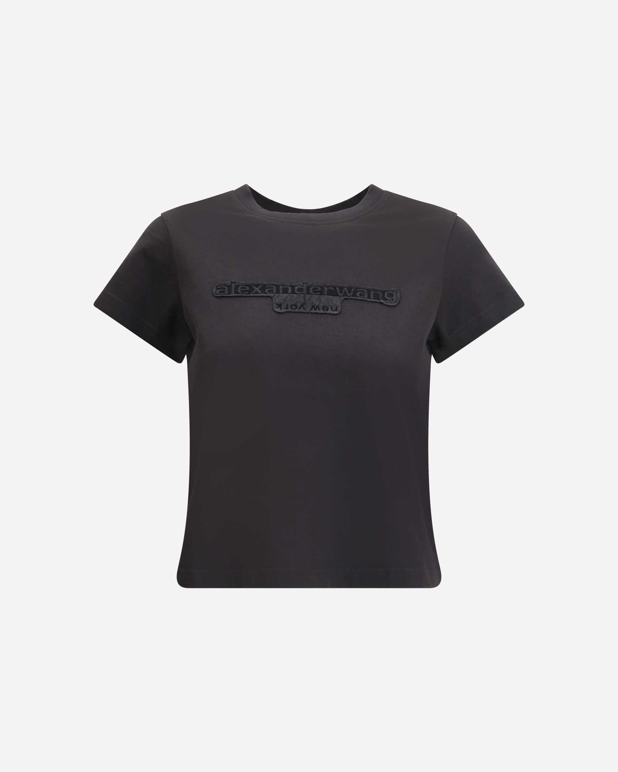 ALEXANDER WANG Cotton T-Shirt with logo GREY Base Blu