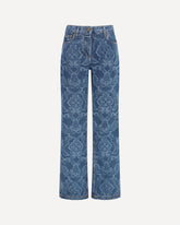 Ornamental jacquard denim Jeans - BLUE | Base Blu