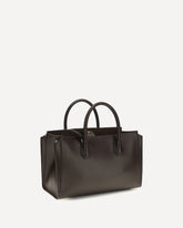 Small Antigona Catchall glossy grained leather Handbag - BROWN | Base Blu