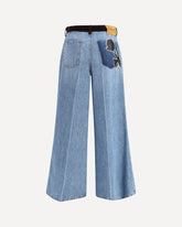 Pantaloni in cotone con cinturino a contrasto - AZZURRO | Base Blu