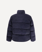 Cropped Corduroy Down Jacket - BLUE | Base Blu