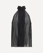 Silk polka dot Blouse - BLACK | Base Blu