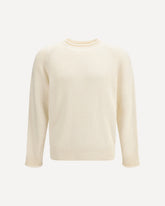 Ralph crewneck cotton Sweater with raglan sleeves - CREAM | Base Blu