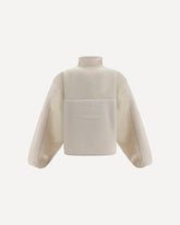 High-Neck Fleece Jacket - WHITE | Base Blu