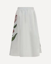 Floral embroidered Skirt - WHITE | Base Blu