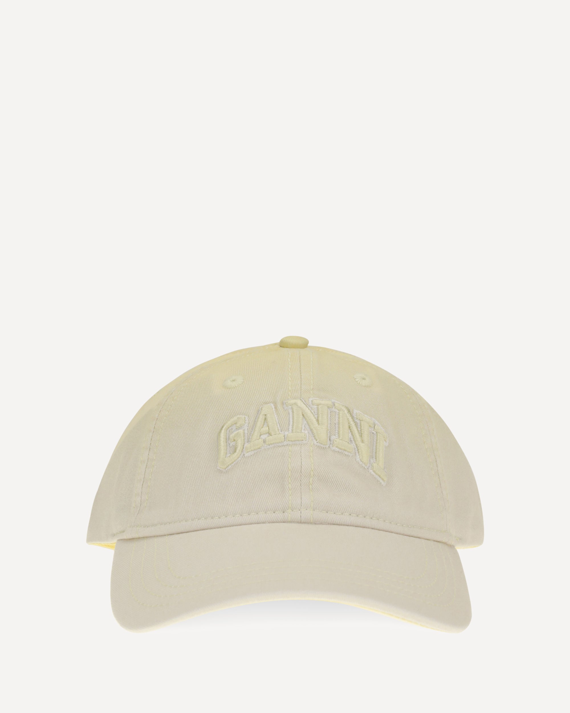 Ganni キャップ　アイボリー GANNI Cotton logo Baseball Cap CREAM | Base Blu