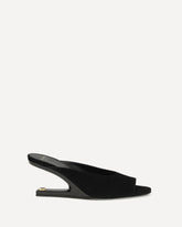 Mules open-toe in suede - NERO | Base Blu