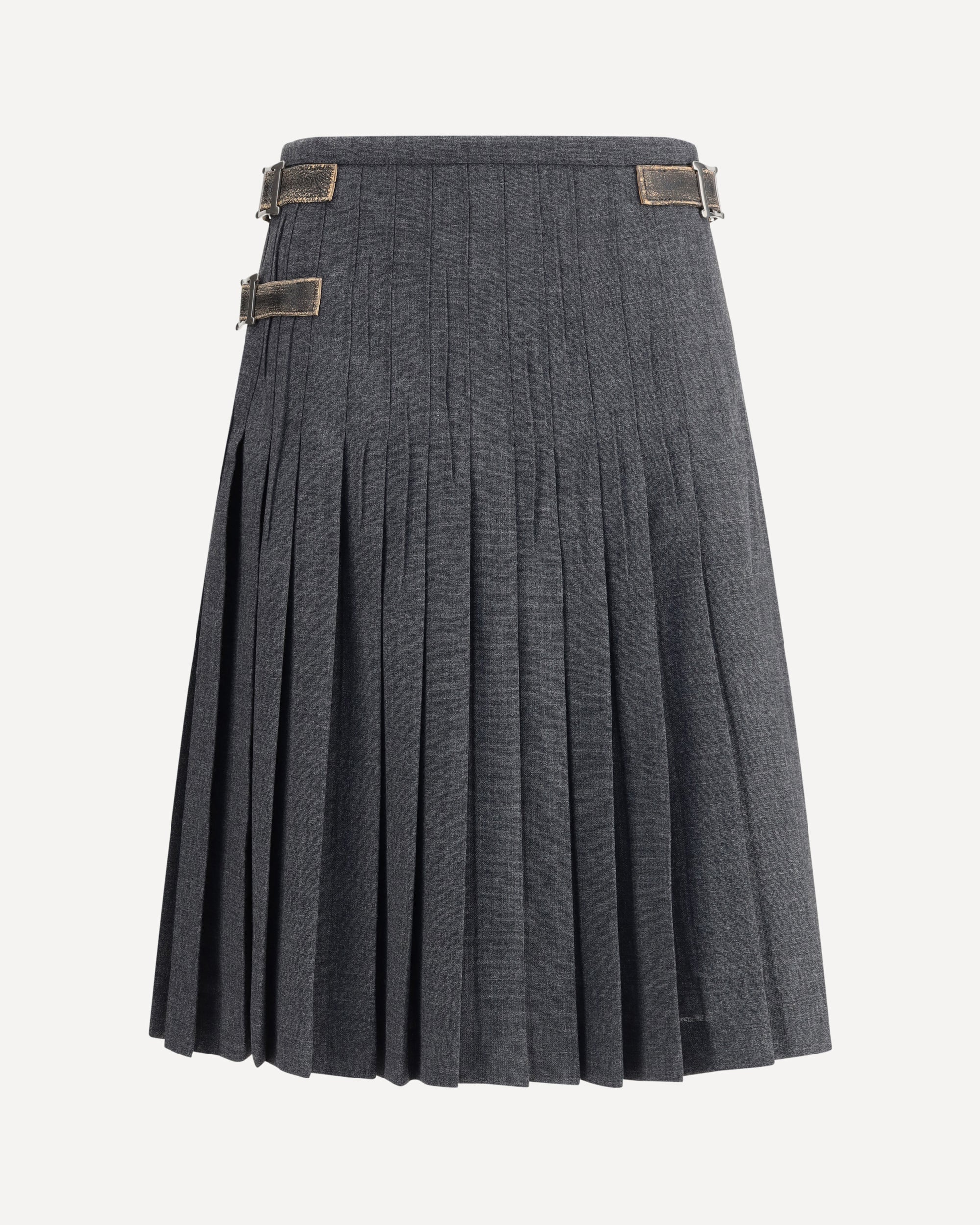 PRADA Pleated Skirt in kid mohair GREY | Base Blu PRADA Pleated Skirt in kid mohair GREY | Base Blu