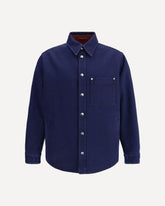 Camicia reversibile in denim e flanella - BLU | Base Blu