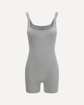 Moon Logo Ribbed Jersey Short Catsuit - GREY | Base Blu