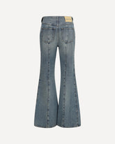 High-waisted flared cotton denim Jeans - LIGHT BLUE | Base Blu