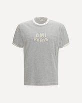 T-shirt in cotone con bordi a contrasto - GRIGIO | Base Blu