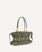 Anthem Handbag in suede leather - GREEN | Base Blu