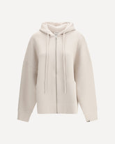 Zipped hooded cashmere Cardigan n°460 Donnie - WHITE | Base Blu
