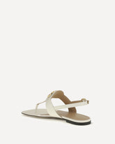 Sandali infradito in pelle - CREMA  | Base Blu