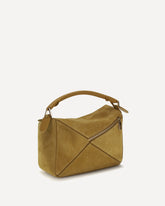 Borsa a Mano Featherlight Puzzle piccola in suede  - BEIGE | Base Blu