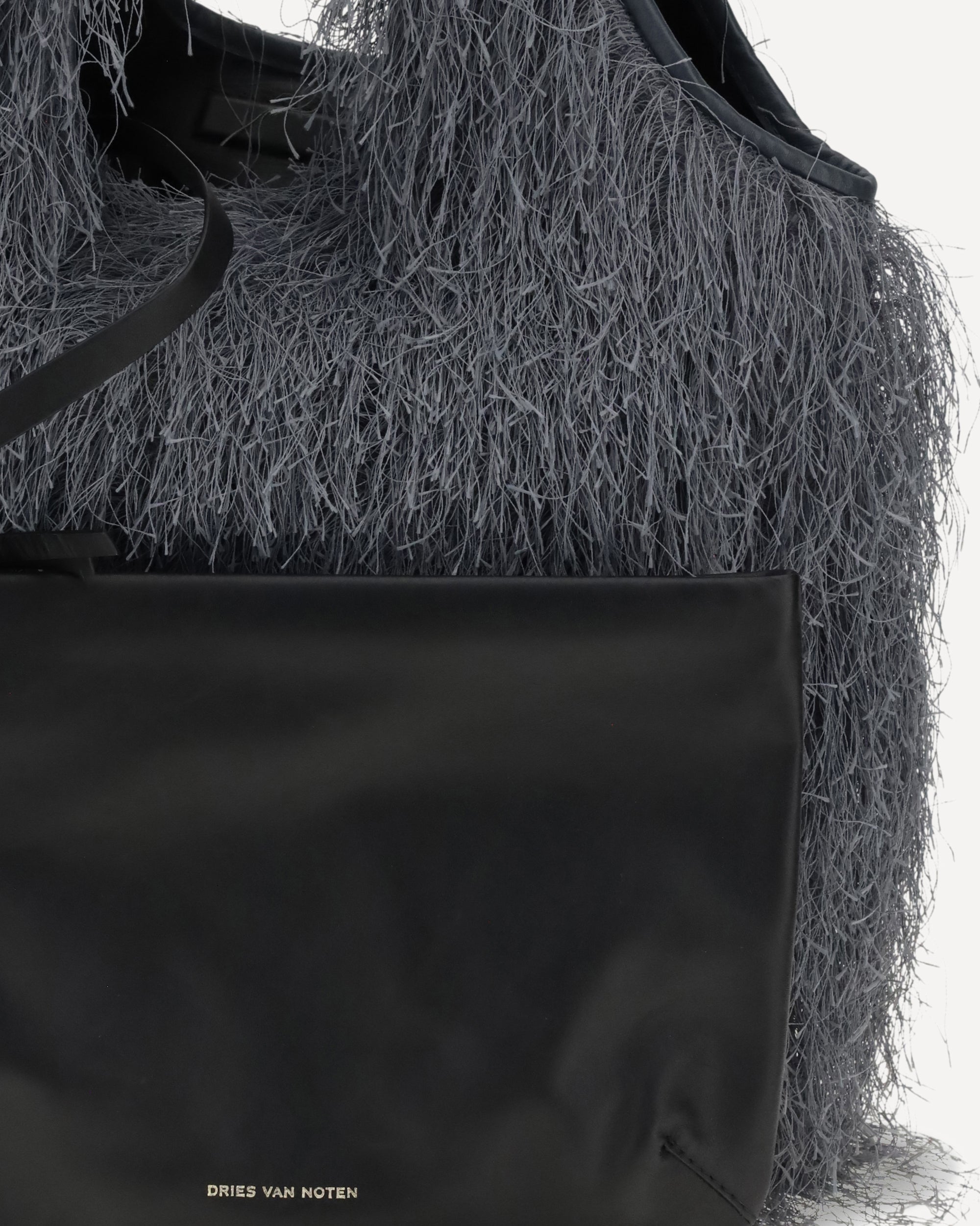 DRIES VAN NOTEN Fringed Tote Bag GREY | Base Blu