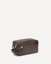 Beauty Case in pelle con doppia zip - MARRONE | Base Blu