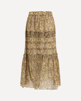 Volomia long ruffled Skirt - KHAKI  | Base Blu