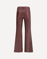 Flared lambskin leather trousers - BORDEAUX | Base Blu