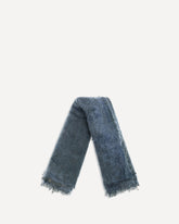 Lightweight cashmere Scarf with fringes - BLUE | Base Blu