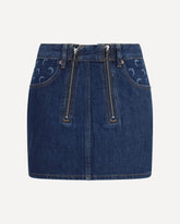 Zipped mini Skirt - BLUE | Base Blu