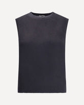Crewneck Tank Top in silk - BLACK | Base Blu
