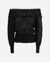 Top off-the-shoulder in chiffon - NERO | Base Blu