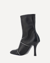 Peep Heeled Ankle Boots - BLACK | Base Blu