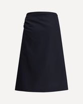 Sovora Blue midi Skirt with lateral jewel embellishment - BLUE | Base Blu