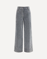 Wide leg Jeans in flocked denim - GREY | Base Blu