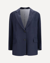 Giacca in twill fluido di viscosa e lino - BLU | Base Blu
