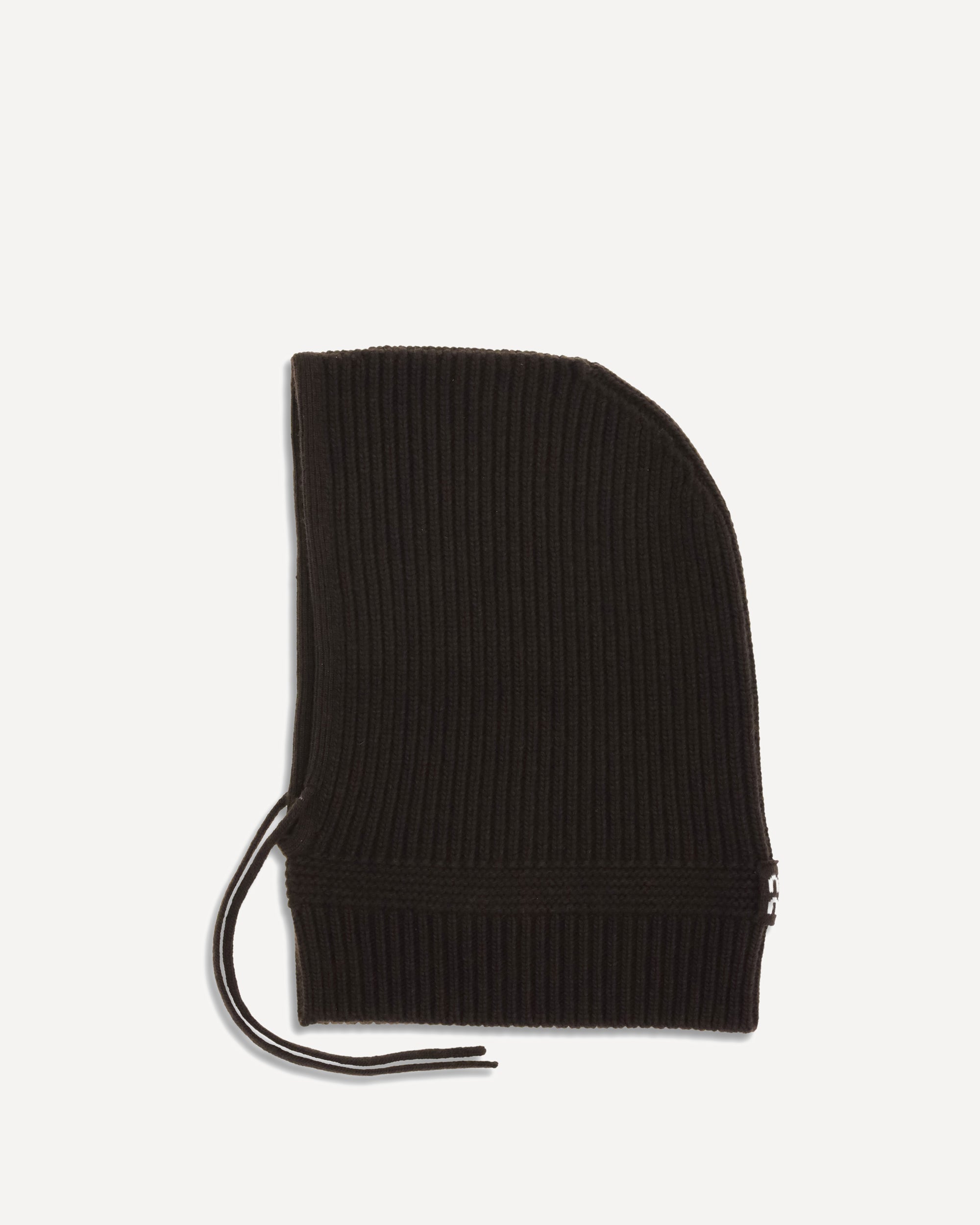 MIU MIU Ribbed Drawstring Balaclava BLACK | Base Blu
