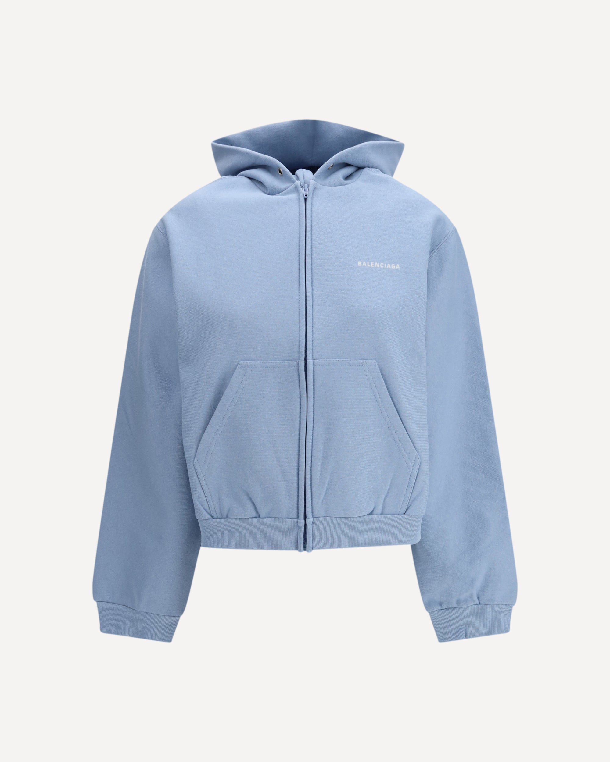 BALENCIAGA Back zip-up Hoodie LIGHT BLUE | Base Blu