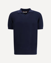 Ribbed Polo Shirt - BLUE | Base Blu