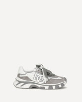 Leather and mesh Sneakers - GREY | Base Blu