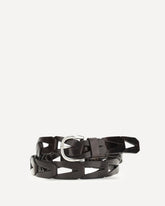 Woven leather Belt - BLACK | Base Blu