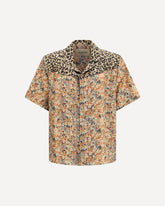 Short-sleeve floral and leopard print Shirt - MULTICOLOUR | Base Blu