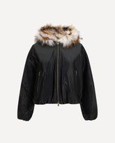 Cardin Jacket with fur collar - BLACK | Base Blu